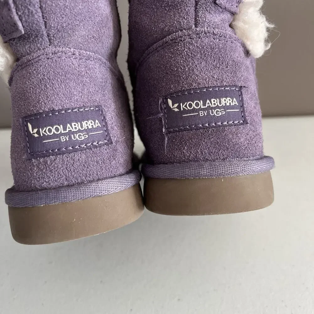 Koolaburra By UGG Kinslei Girl's Size 12 Purple Suede Shearling Boots 1096443